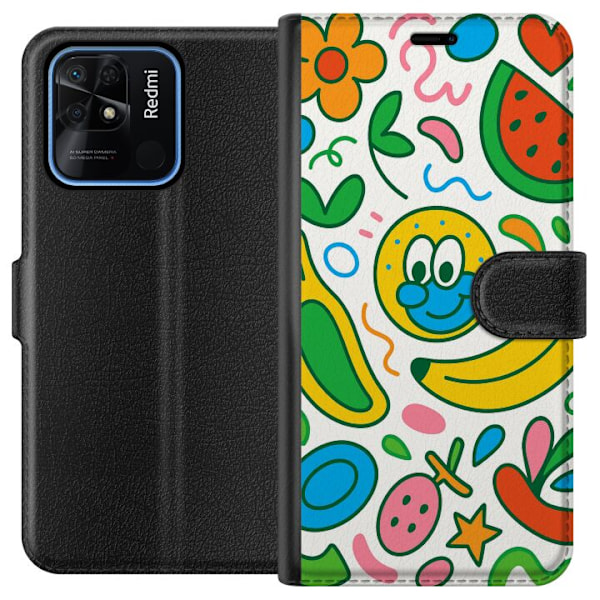 Xiaomi Redmi 10C Tegnebogsetui Sommerfugle Slør