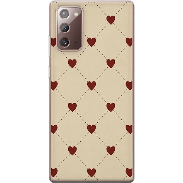 Samsung Galaxy Note20 Läpinäkyvä kuori Sydänverkko