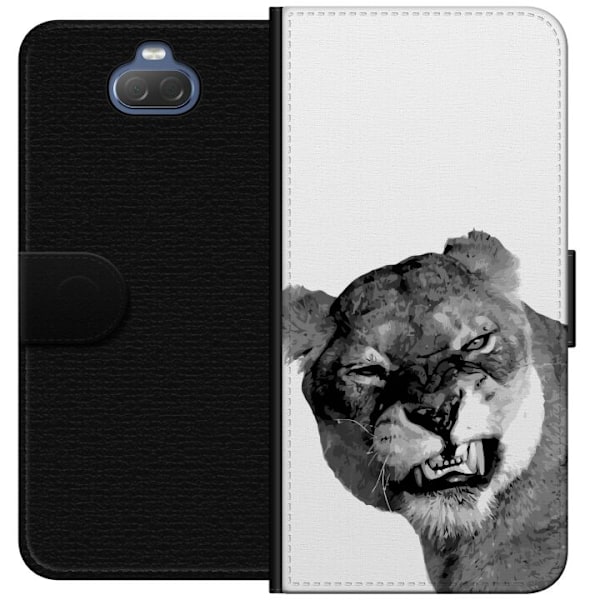 Sony Xperia 10 Plus Tegnebogsetui Løve Kunstnerisk Dyremotiv Afrikansk Stil Jungle Følelse Grafisk Design Hjemmedekoration Dyr Tema