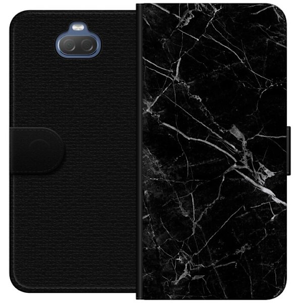 Sony Xperia 10 Tegnebogsetui Sort Marmor