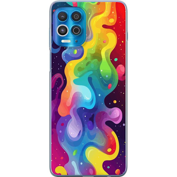 Motorola Edge S Genomskinligt Skal Color Splash Abstrakt Konst Design Färgstarkt Mönster Modern Populär Väggkonst Grafiskt Trend