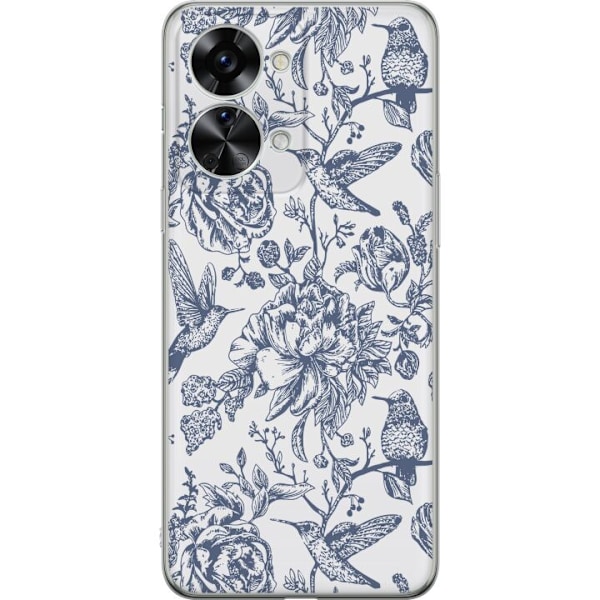 OnePlus Nord 2T Genomskinligt Skal Blomster & Fåglar – roma
