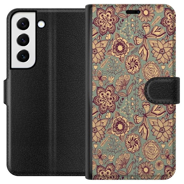 Samsung Galaxy S22 5G Lommeboketui Vintage Blomster