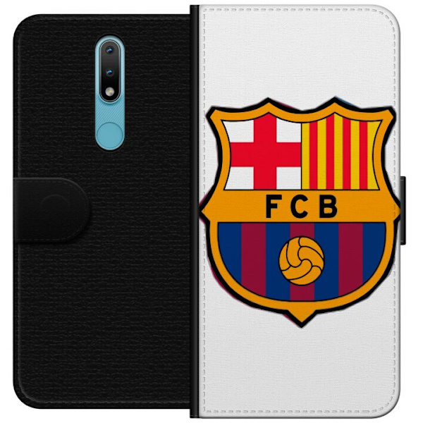 Nokia 2.4 Lompakkokotelo FC Barcelona Emblem Jalkapallo Katalonia Sininen Punainen Seuran Logo Ylpeys La Liga Fanit Ikoninen Kuva