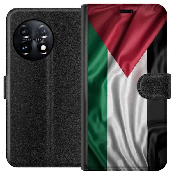 OnePlus 11 Tegnebogsetui Palestinaflaget – ikonisk frihedssymbol i rød, sort, hvid og grøn