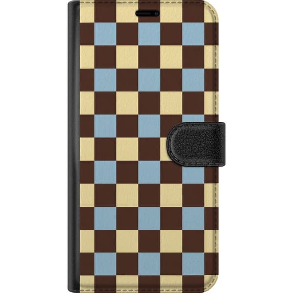 Kompatibelt Plånboksfodral till Samsung Galaxy A18 Brunt pastellschack brun