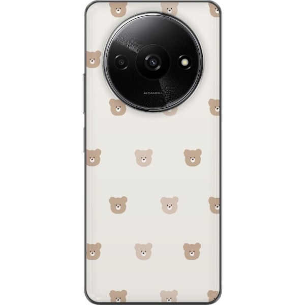 Xiaomi Redmi A3 Läpinäkyvä kuori Teddy-tausta - söpöt teddykarhut pehmeällä taustalla