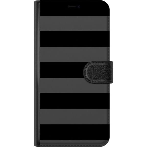 Kompatibel Tegnebogsetui til Apple iPhone 13 Sortgrå striber sort