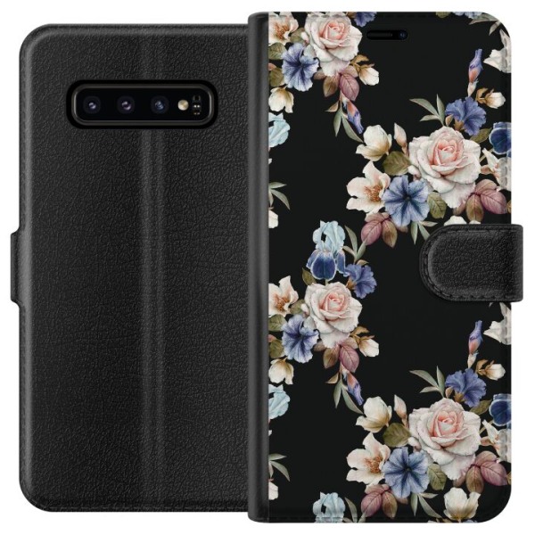 Samsung Galaxy S10 Tegnebogsetui Blomster