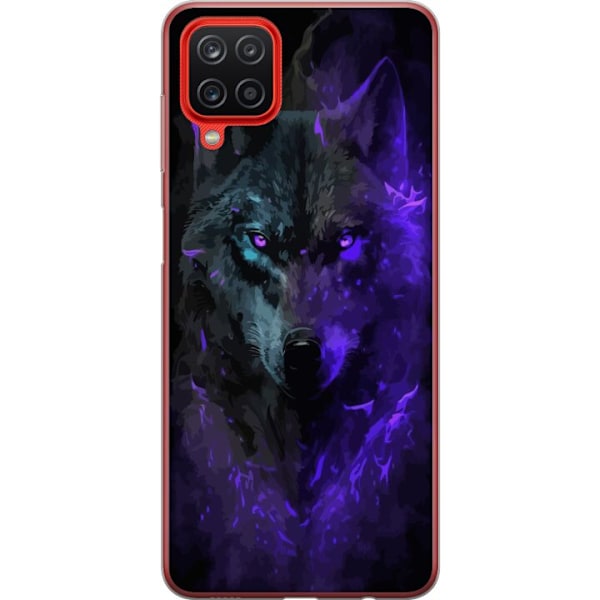 Samsung Galaxy A12 Genomskinligt Skal Varg Lila