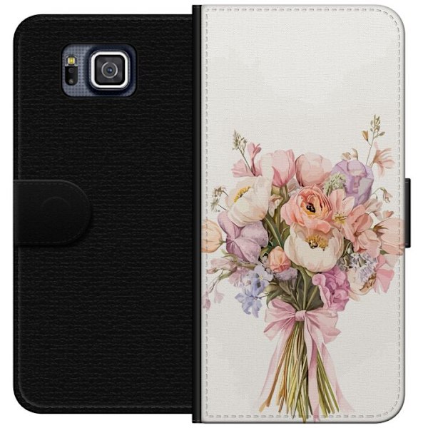 Samsung Galaxy Alpha Plånboksfodral Mobilskal med färgglad blombukett i romantisk stil