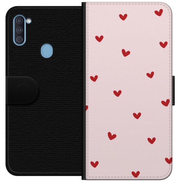 Samsung Galaxy A11 Plånboksfodral Hjärtan