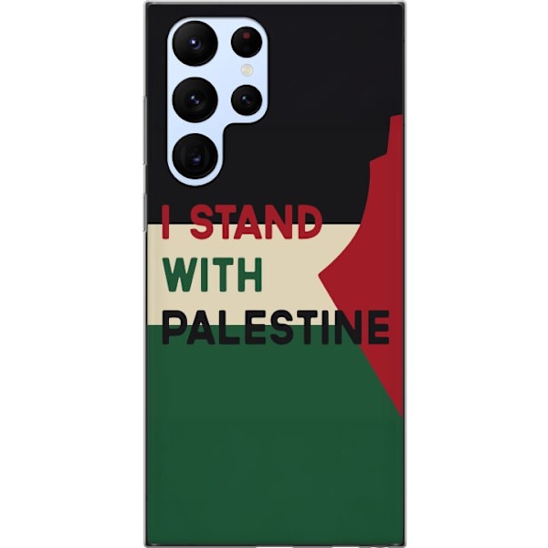 Samsung Galaxy S22 Ultra 5G Genomskinligt Skal Stand with Palestine – solidaritetsdesign med starkt budskap