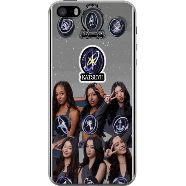 Kompatibelt Mobildeksel til Apple iPhone SE (2016) KATSEYE symbolporträtt grå