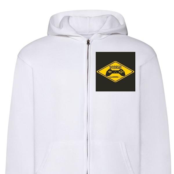 Zip-Hoodie | Hættetrøje med Lynlås til Voksne Gamer Zone hvid L
