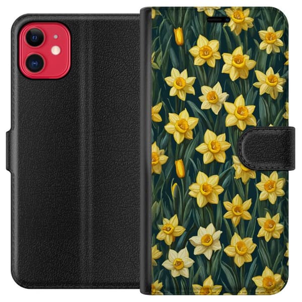 Kompatibelt Plånboksfodral till Apple iPhone 11 Gula påskliljor gul