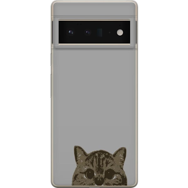 Google Pixel 6 Pro Läpinäkyvä kuori Harmaa kissan katse - t