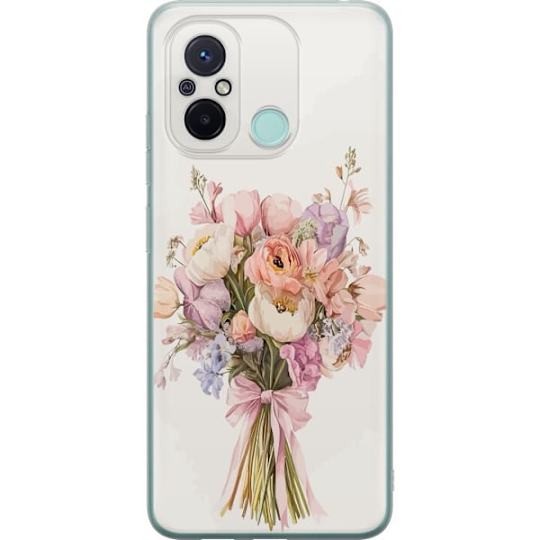 Xiaomi Redmi 12C Läpinäkyvä kuori Kännykkäkuori värikkäällä kukkakimpulla romanttisessa tyylissä