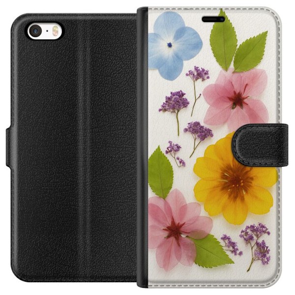 Apple iPhone 5 Plånboksfodral Pressade blommor