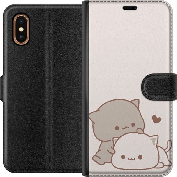 Kompatibel Tegnebogsetui til Apple iPhone XS Max Kawaii Søde Katte