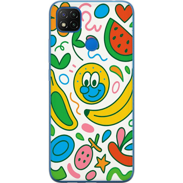 Xiaomi Redmi 9C NFC Läpinäkyvä kuori Perhosverho