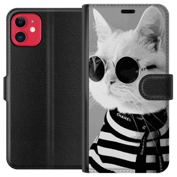 Kompatibel Tegnebogsetui til Apple iPhone 11 Fancy Kat