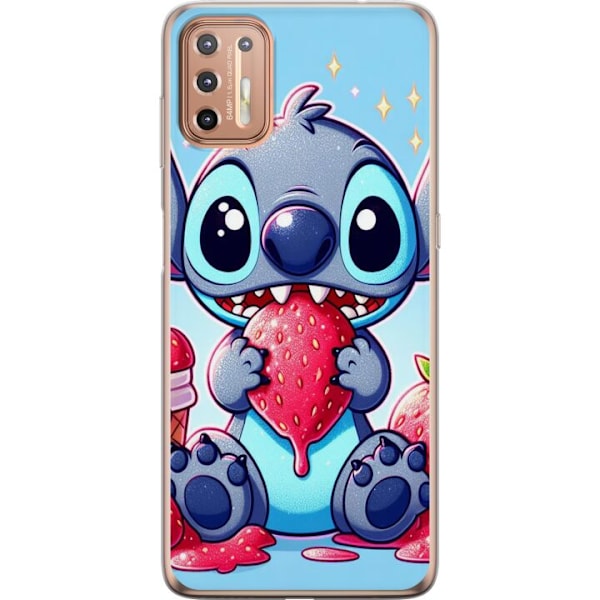 Motorola Moto G9 Plus Gennemsigtig cover  Stitch jordbær