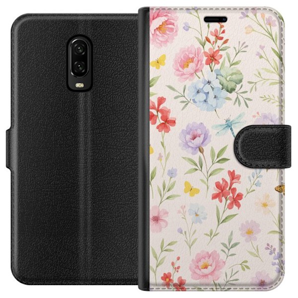 OnePlus 6T Plånboksfodral Blommor