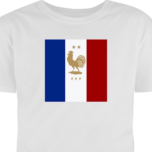 T-shirt til Voksen | Klassisk Voksen T-shirt Frankrig hvid XXL