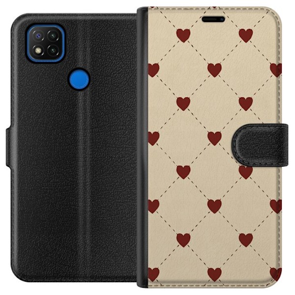Xiaomi Redmi 9C Lommeboketui Hjertegrind