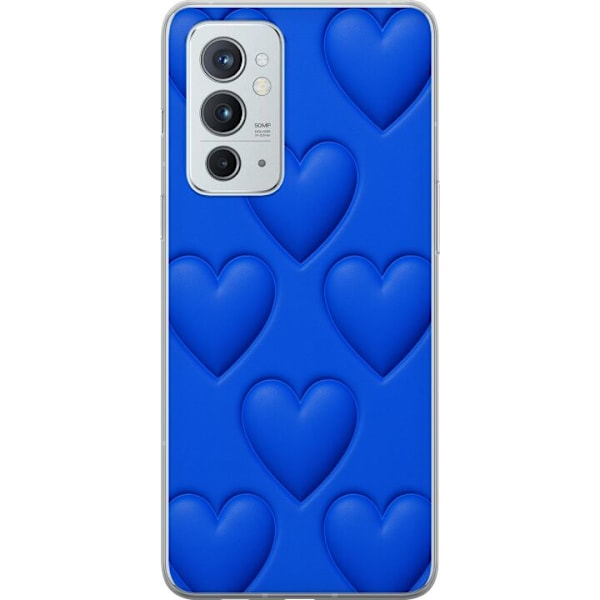 OnePlus 9RT 5G Läpinäkyvä kuori Siniset Sydämet