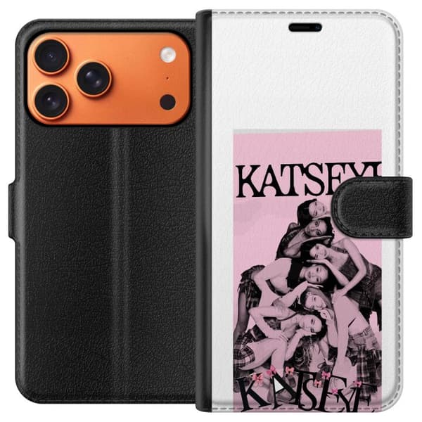 Kompatibel Tegnebogsetui til Apple iPhone 17 Pro Max KATSEYE i rosa pink