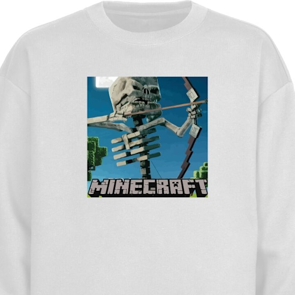 Sweatshirt for Voksen | Klassisk Collegegenser A Minecraft Mov hvit L