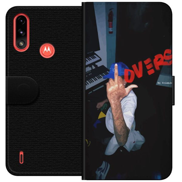 Motorola Moto E7 Power Lompakkokotelo Rakkaus Mystiikka Suunnittelu Romanttinen Motiivi Suosittu Graafinen Kuviointi Muoti Tyyli