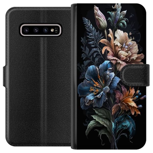 Kompatibelt Lommeboketui til Samsung Galaxy S10+ Blomster