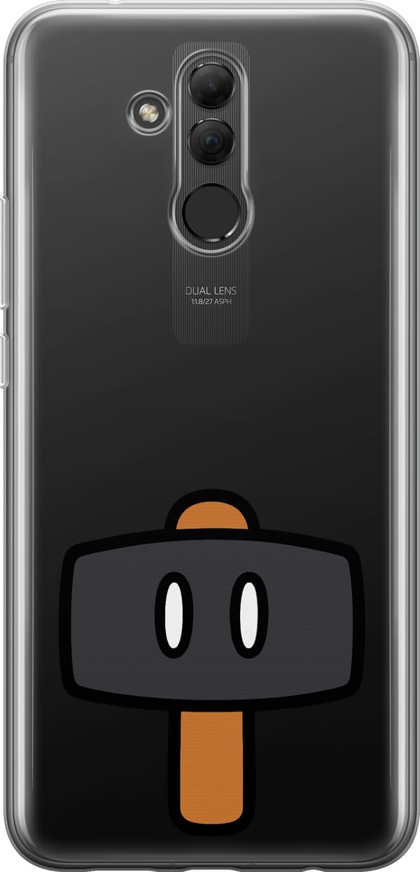 Kompatibel Mobilcover til Huawei Mate 20 lite Sort spillehammer - Sort motiv med sort hammer. sort