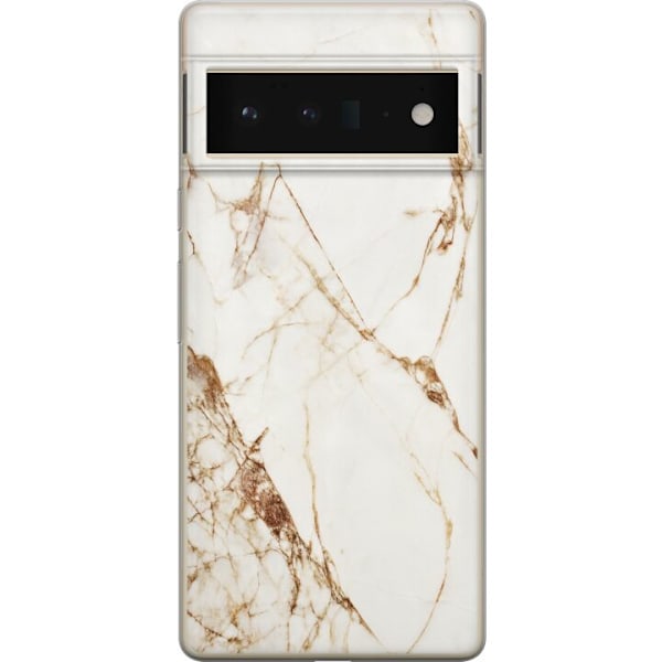Google Pixel 6 Pro Gjennomsiktig deksel Hvit marmor