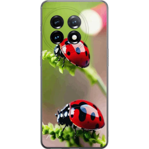 OnePlus 11R Genomskinligt Skal Nyckelpiga Insekt Lycka Symbol Naturmotiv Populärt Grafiskt Motiv Dekoration Sommar Tur