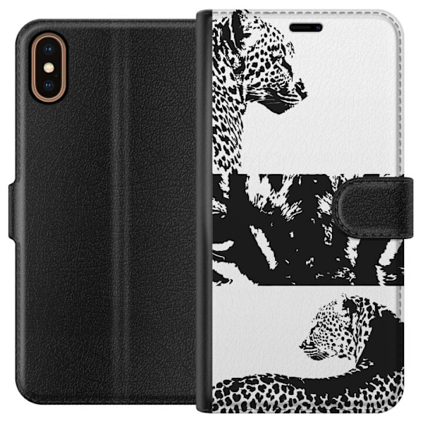 Apple iPhone XS Lommeboketui Leopard Faces