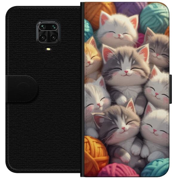 Kompatibel Tegnebogsetui til Xiaomi Redmi Note 9 Pro Sovande kattungar beige