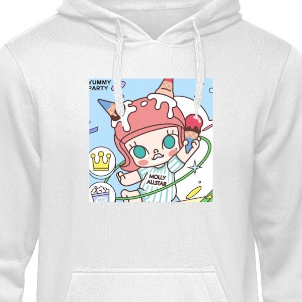 Hoodie för Vuxen | Bekväm Huvtröja Molly | POP MART vit XL