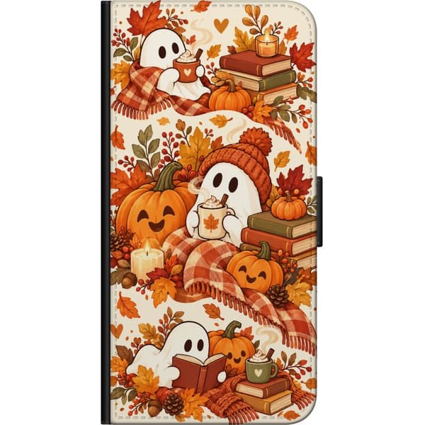 Kompatibelt Plånboksfodral till Samsung Galaxy Note20 Ultra Pumpaspöken orange
