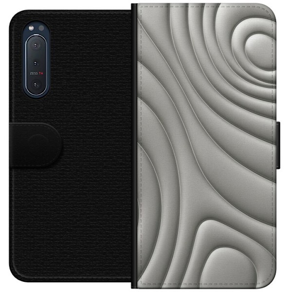 Sony Xperia 5 II Lompakkokotelo Hopea-aallot