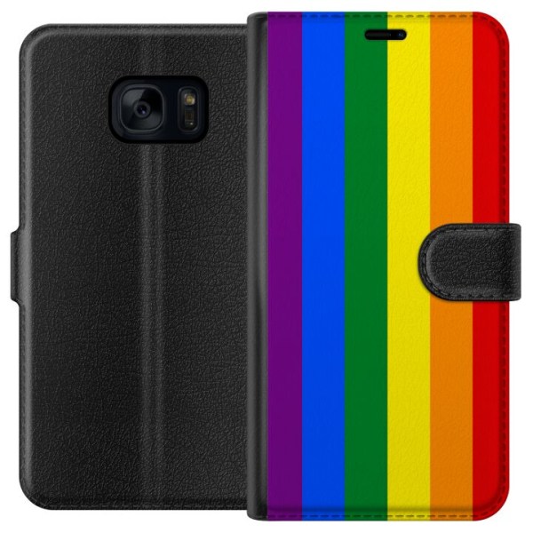 Samsung Galaxy S7 Lompakkokotelo Pride Flagga