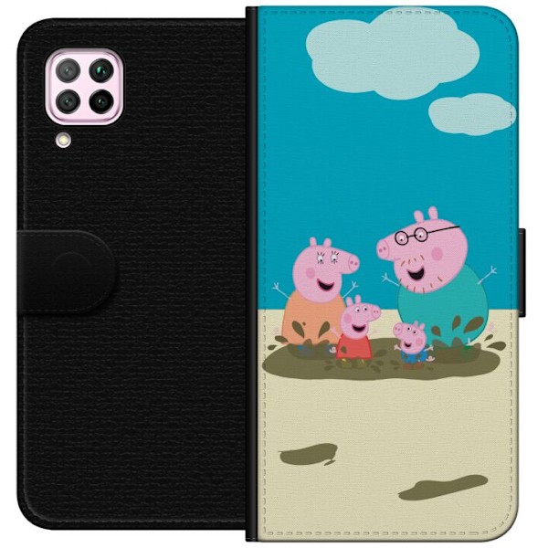 Huawei P40 lite Tegnebogsetui Greta Gris Familie Georg Mudderp