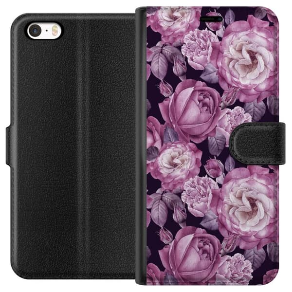 Kompatibel Tegnebogsetui til Apple iPhone SE (2016) Blomster