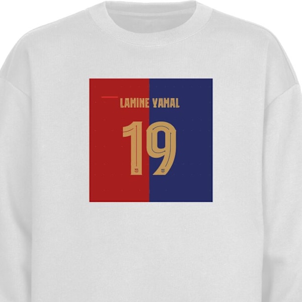 Sweatshirt for Voksen | Klassisk Collegegenser Lamine Yamal hvit L