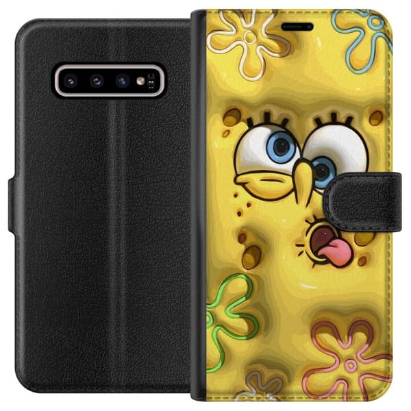 Kompatibelt Lommeboketui til Samsung Galaxy S10+ SvampeBob