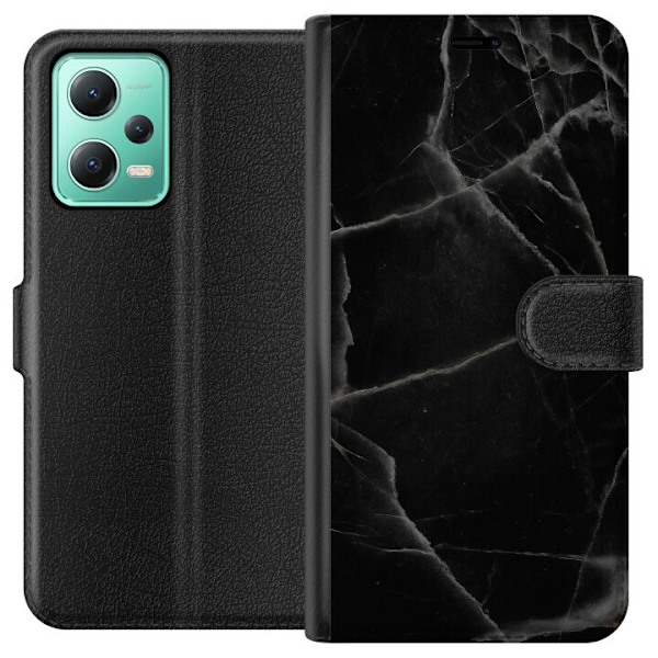 Xiaomi Redmi Note 12 Tegnebogsetui Sort marmor