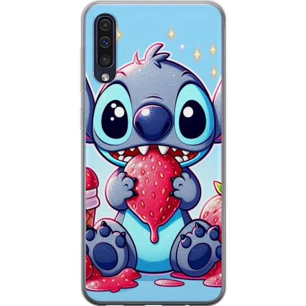 Samsung Galaxy A50 Läpinäkyvä kuori  Stitch mansikka